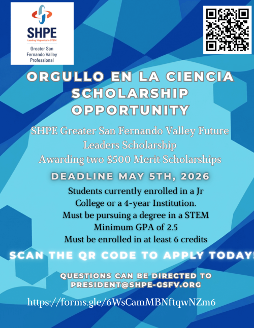 SHPE Scholarship Flyer 3-15-26